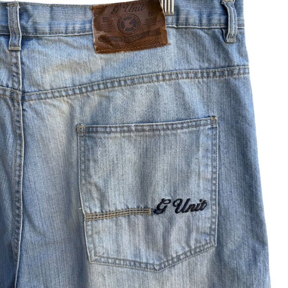 G Unit Heavy Weight Wear Vintage Mens Streetwear Hip Hop Blue Denim Shorts 44 - Picture 3 of 10